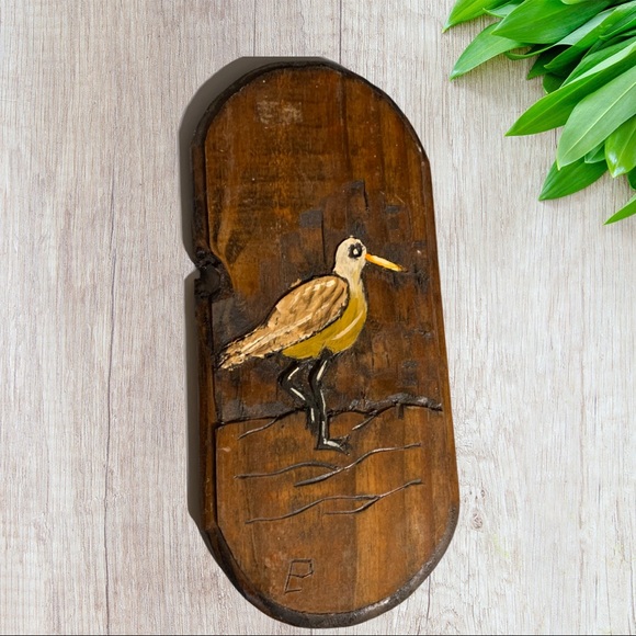 2 Piece Rustic Carved Wood Bird Wall Art - Picture 6 of 10